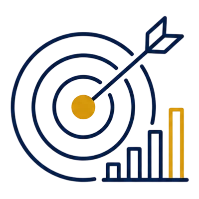 leads Target and growth chart icon, qualified leads for property damage businesses